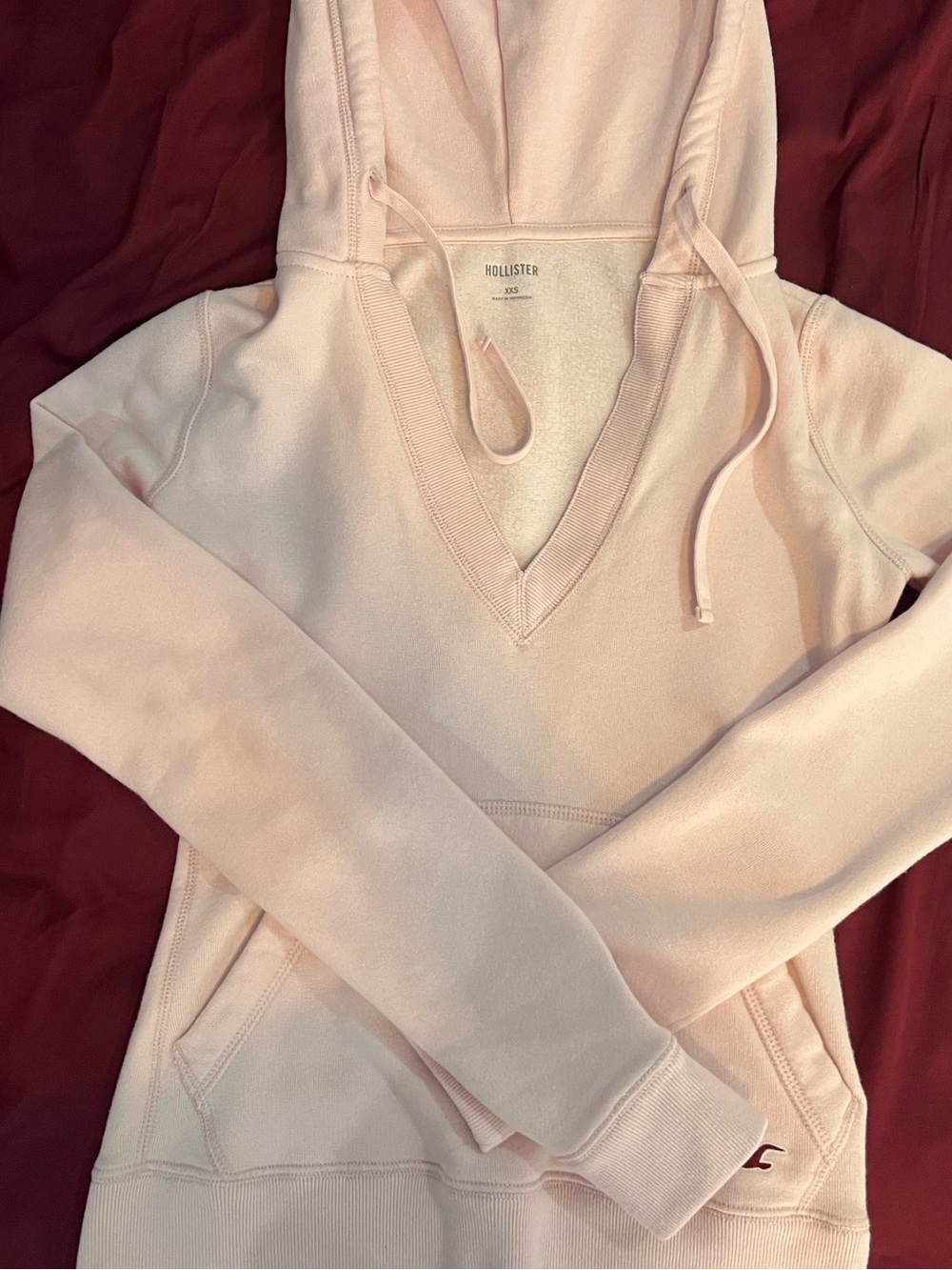 Hollister Feel Good V-Neck Hoodie | Light Pink
